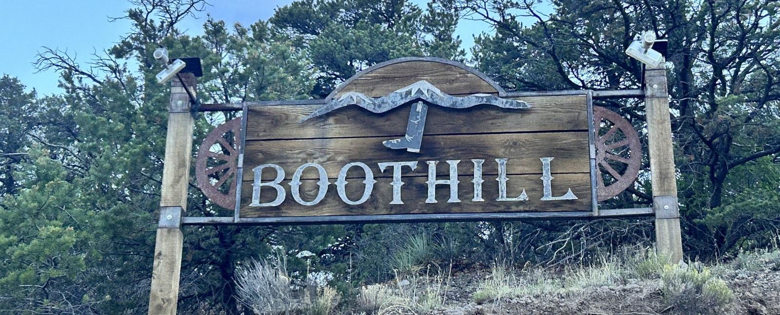 The Boothill Subdivision entrance sign, reading BOOTHILL